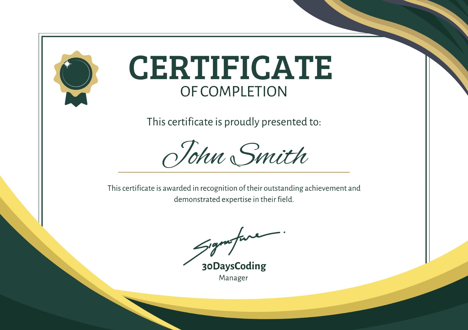DSA Course Certificate Preview