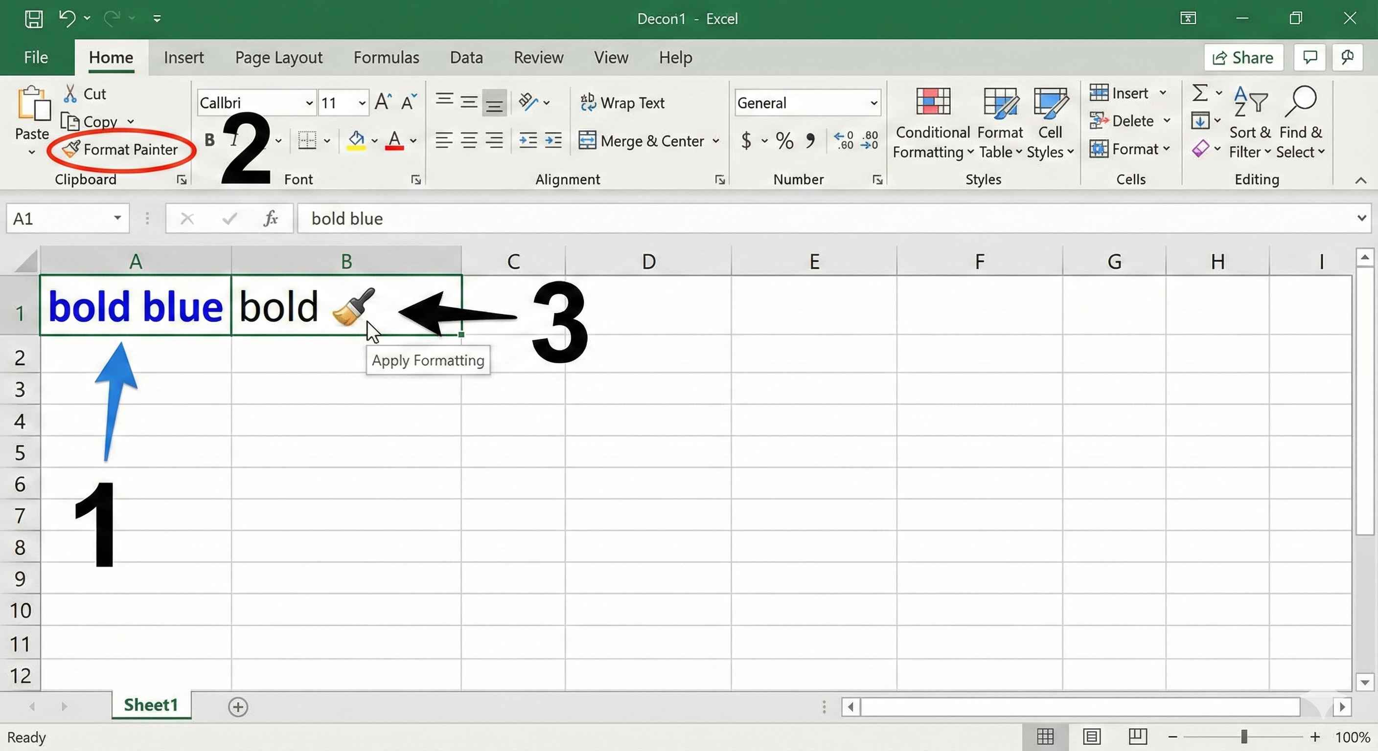 Double Click Format Painter Step 2