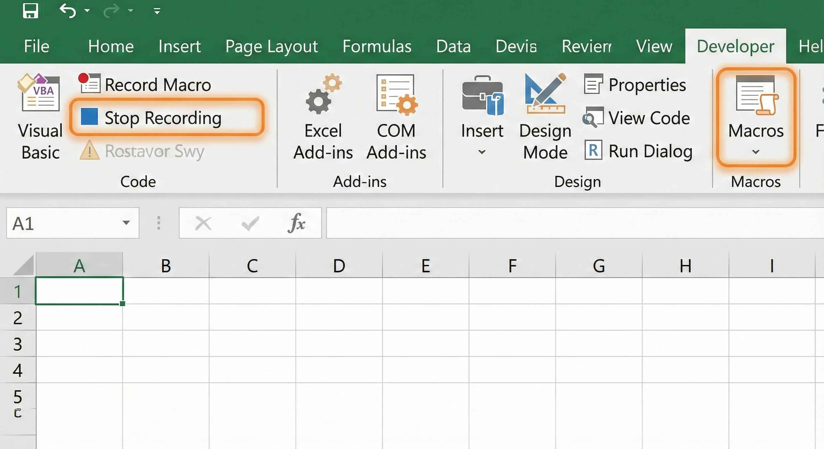Developer Tab Ribbon