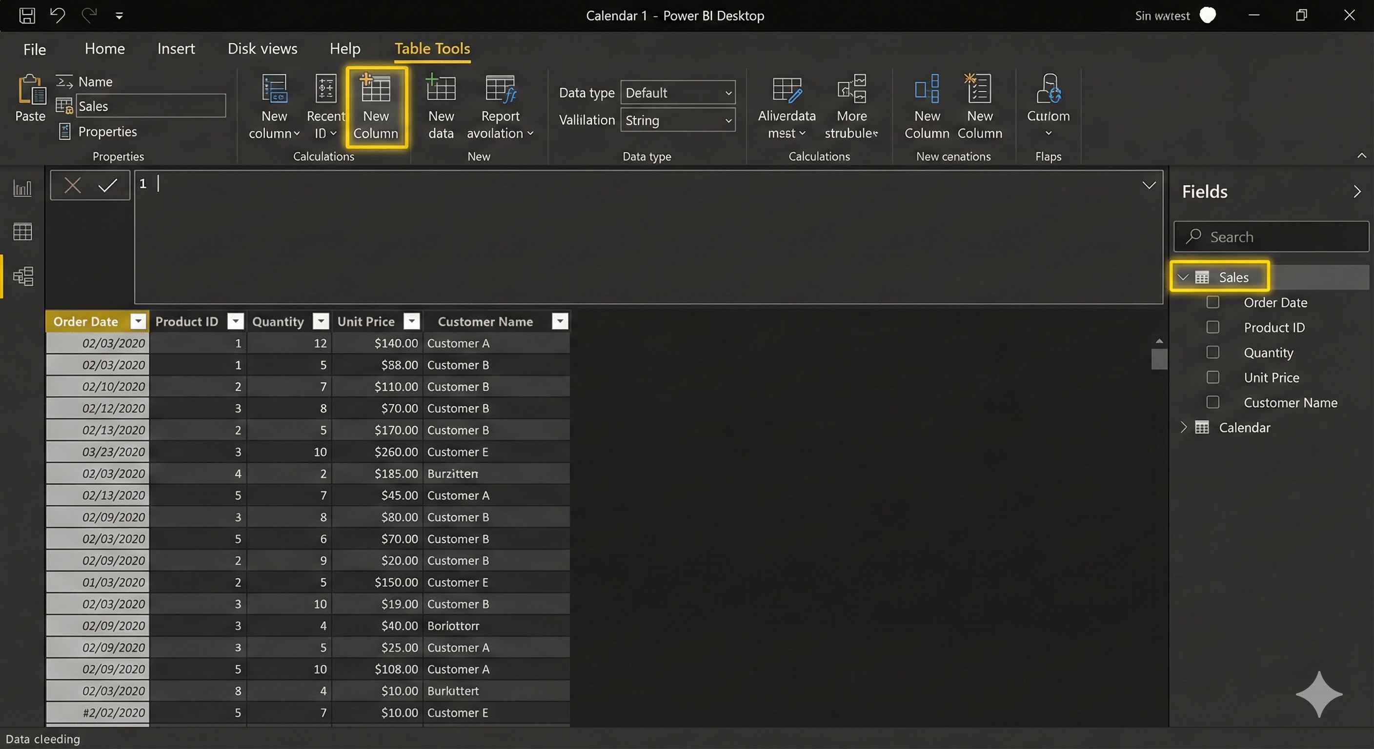 Creating Calculated Column